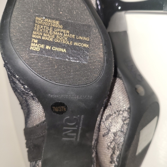 INC International Concepts Black Lace Ankle Booties Size 7M/ 37.5 - Picture 10 of 10